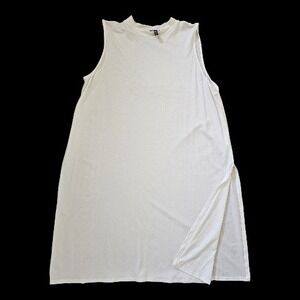 Eileen Fisher Tincel Milk White Poetcore Cottagecore Boho Tunic Dress sz L